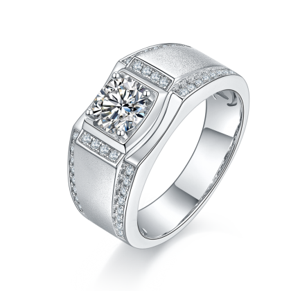 1.0ct s925 Original Moissanite Mens Delicated Ring