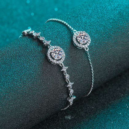 s925 Certified Moissanite Bead Ladies Bracelet